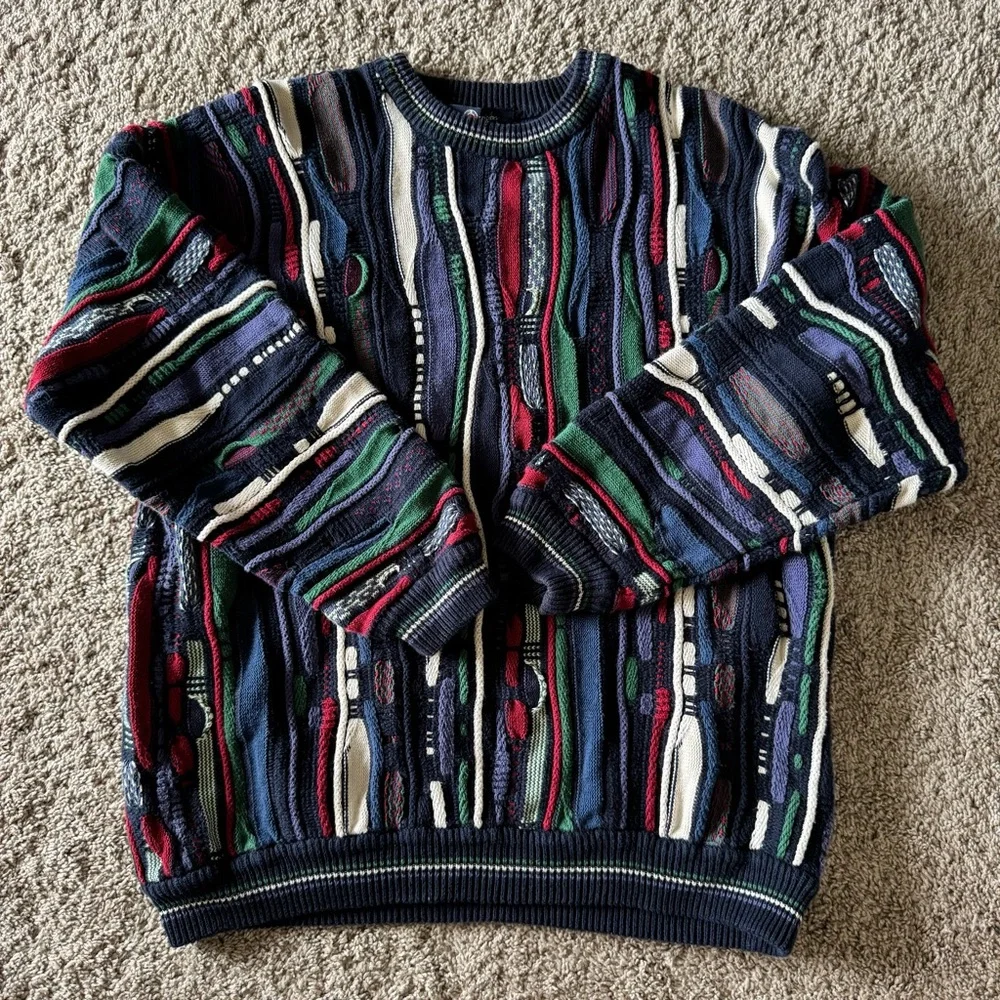 Cotton Traders XL Coogi Style Textured Sweater